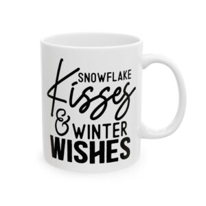Snowflake Kisses and Winter Wishes Winter Mug – Cozy Winter Coffee Mug – 11oz/15oz Ceramic Mug