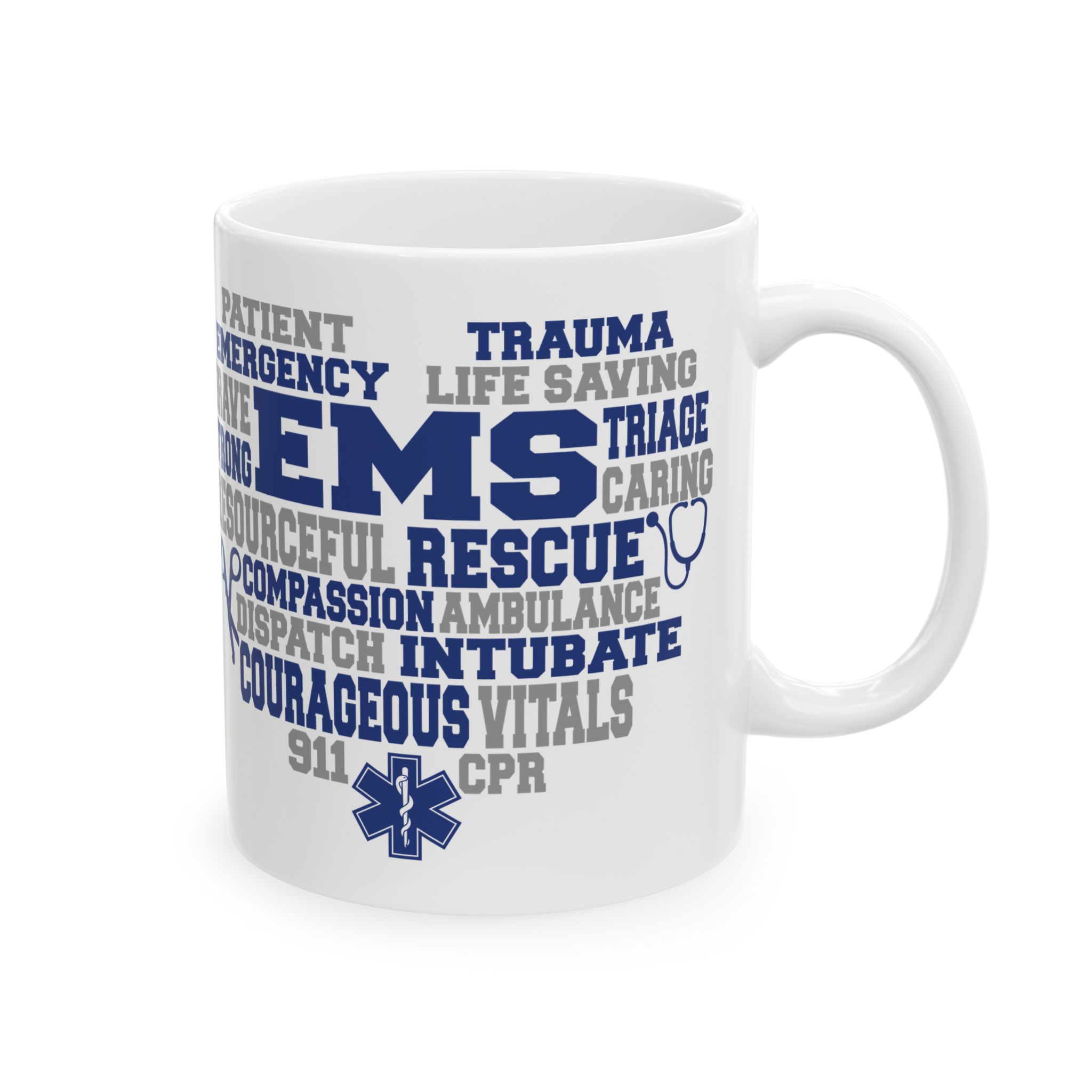 EMS (wordart) – Medical Coffee Mug – 11oz/15oz Ceramic Mug