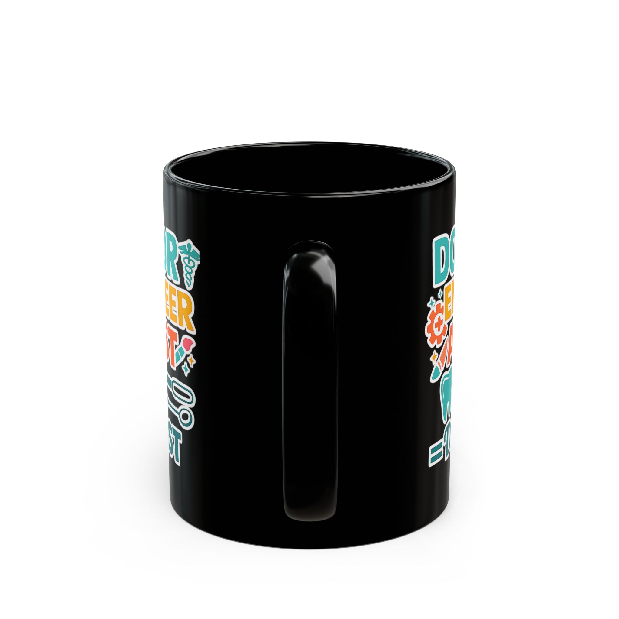 Dentist Mug — "Doctor Engineer Artist = Dentist" Personalized Black Coffee Cup - Image 4