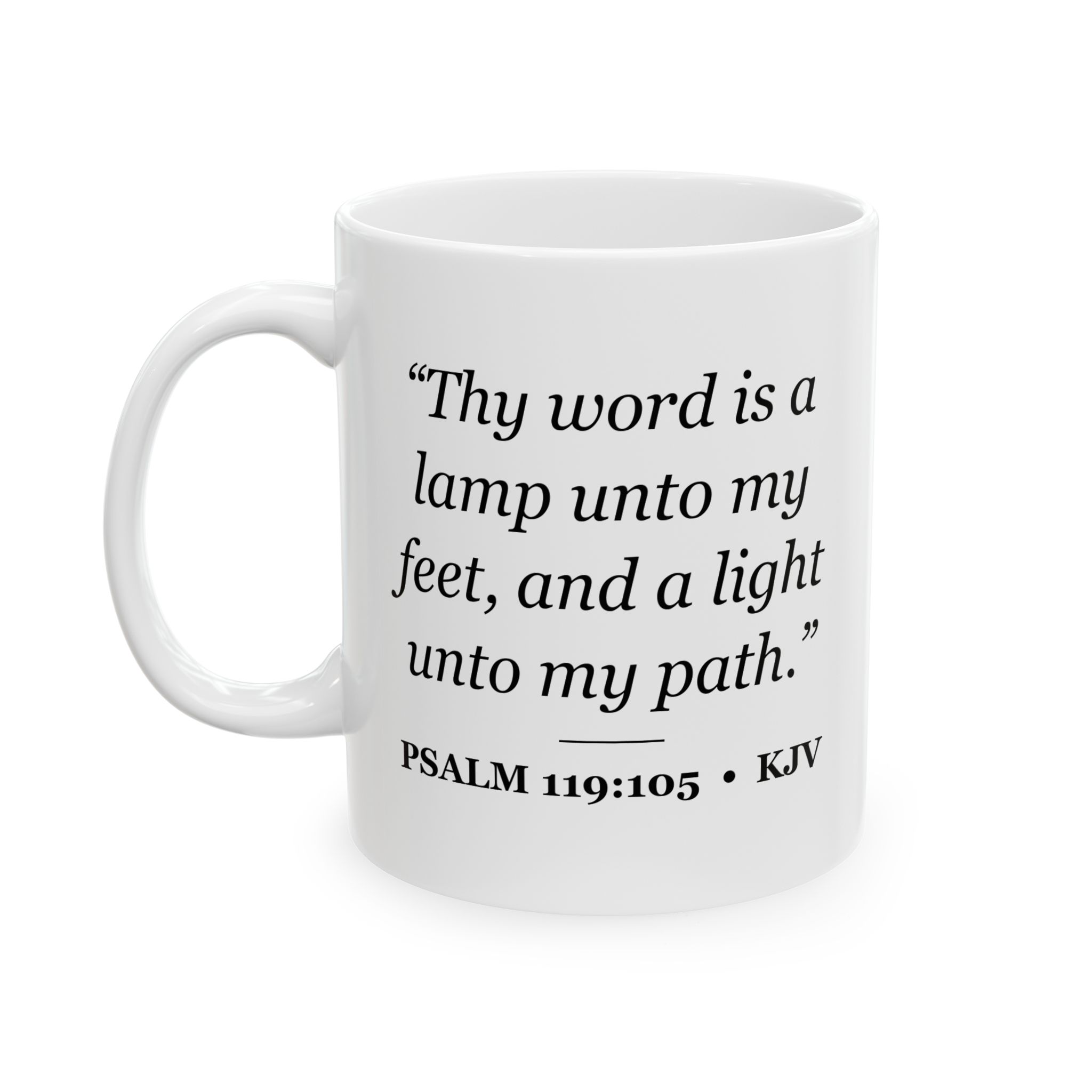 Psalm 119:105 Bible Verse Mug – KJV Scripture Coffee Mug – 11oz/15oz Ceramic Mug - Image 3
