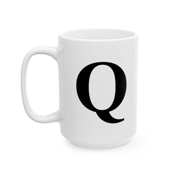 Letter Q Monogram Mug – Initial Alphabet Coffee Mug – 11oz/15oz Ceramic Mug