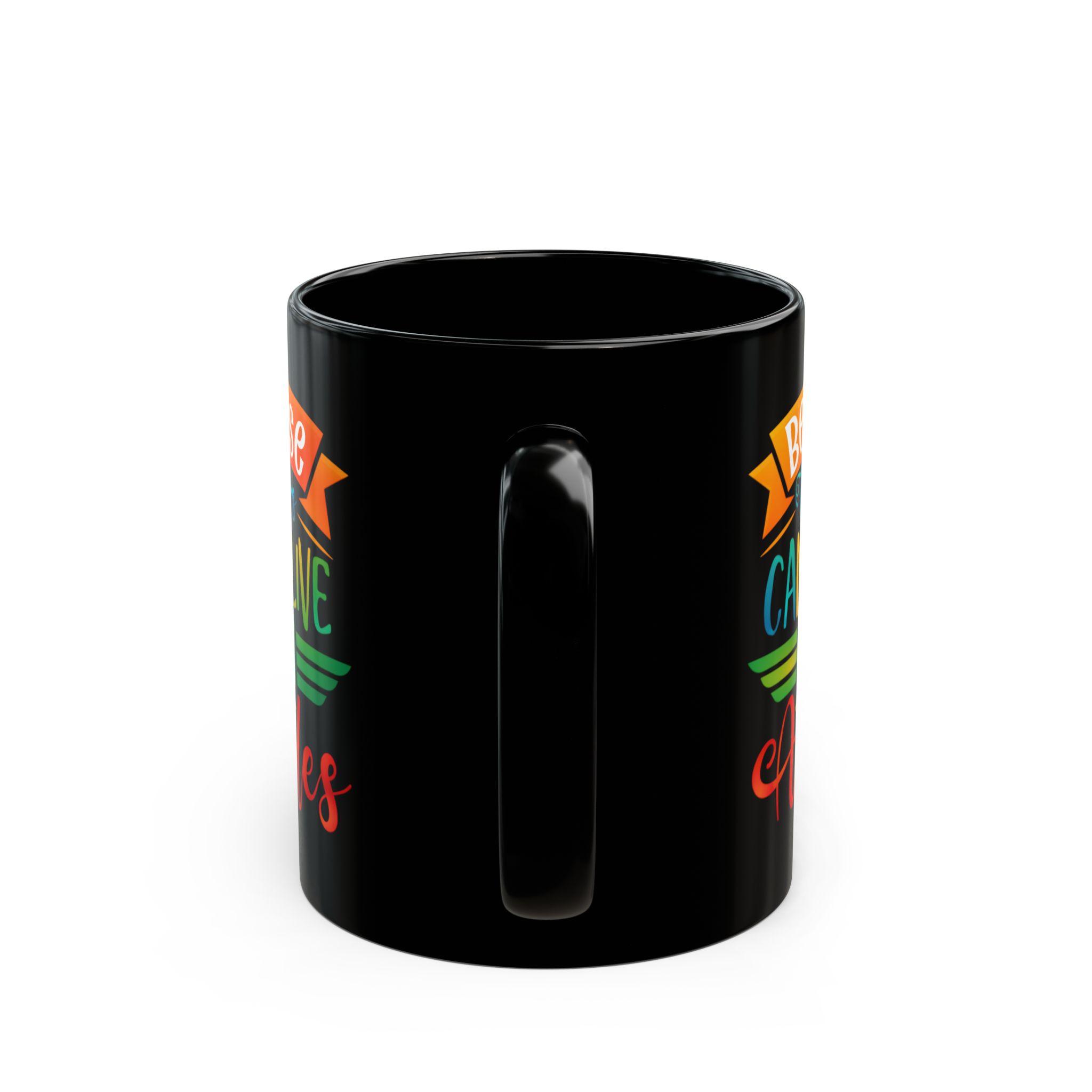 Teacher Appreciation Mug "Because Teachers Can't Live on Apples" — Black Coffee Mug (11oz/15oz) - Image 4