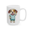 16308041970932000678_2048.jpeg Dog in Polka Dot Shirt Dog Lover Mug – Cute Cartoon Puppy Coffee Mug – 11oz/15oz Ceramic Mug