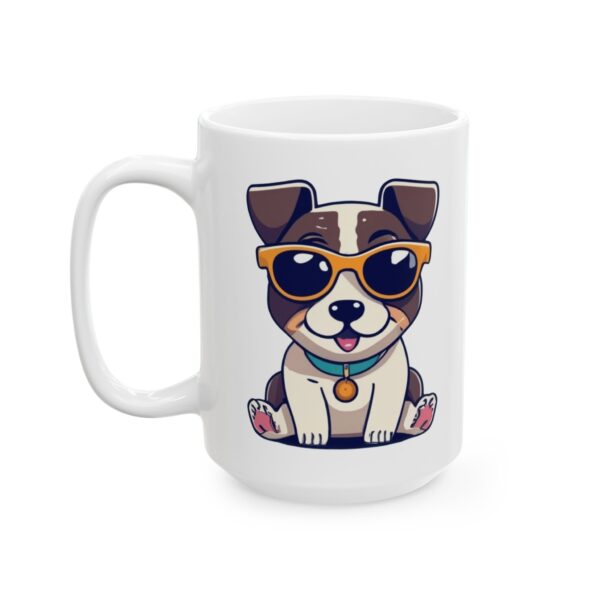 16308427739617416022_2048.jpeg Tiny Puppy with Sunglasses Dog Lover Mug – Cute Cartoon Puppy Coffee Mug – 11oz/15oz Ceramic Mug