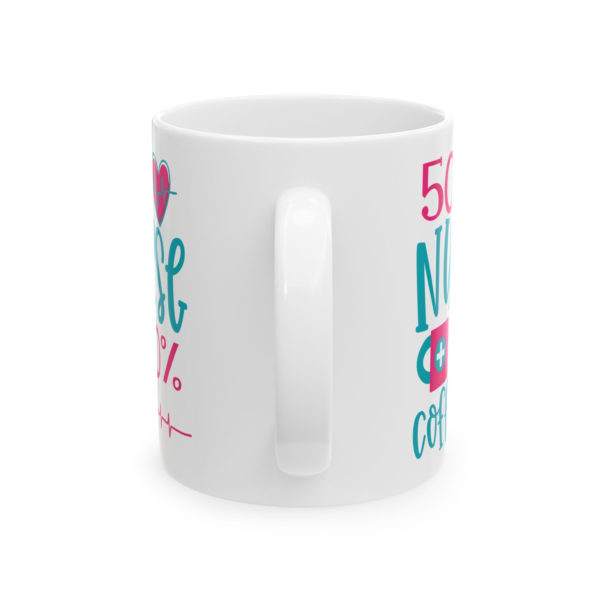 50% Nurse + 50% Cofee – Medical Coffee Mug – 11oz/15oz Ceramic Mug - Image 4