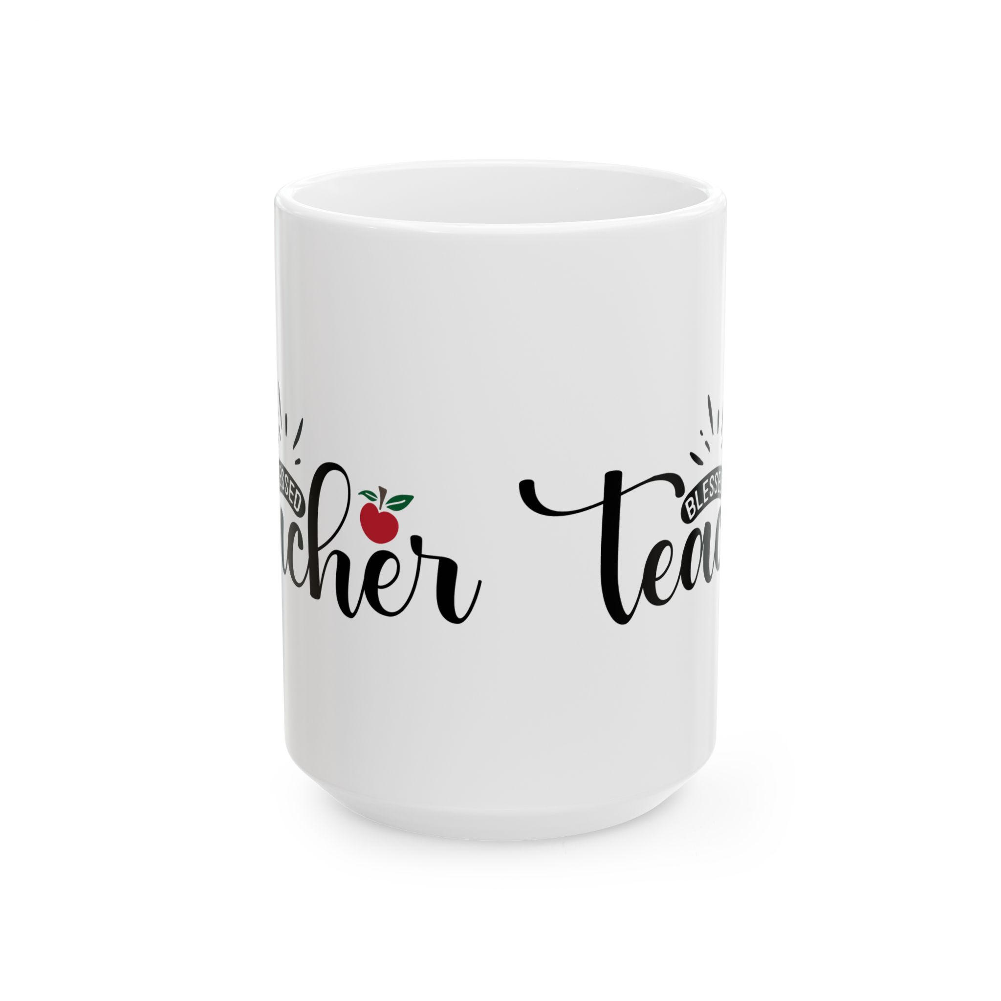 Teacher Appreciation Mug – 'Blessed Teacher' Script Design with Apple Accent (11oz & 15oz) - Image 7