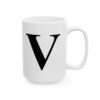 Letter V Monogram Mug – Initial Alphabet Coffee Mug – 11oz/15oz Ceramic Mug