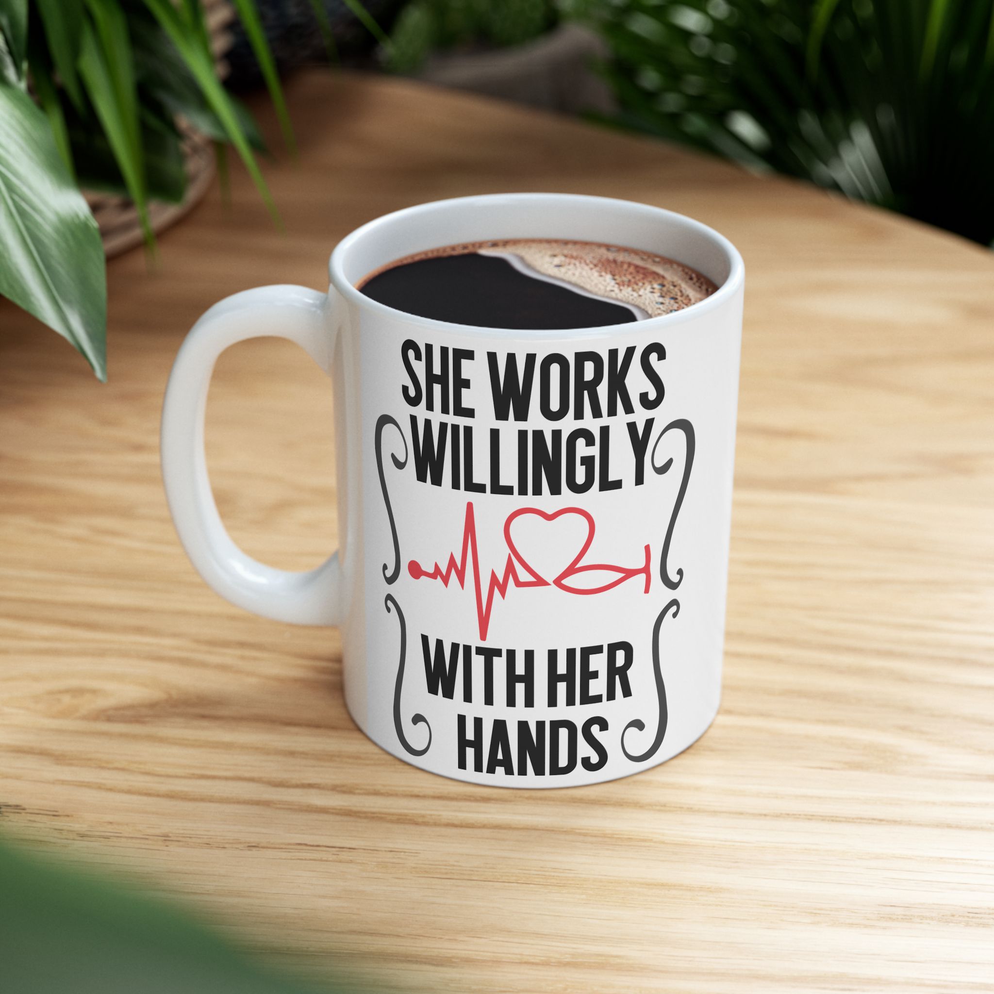 She Works Willingly With Her Hands– Medical Coffee Mug – 11oz/15oz Ceramic Mug - Image 5