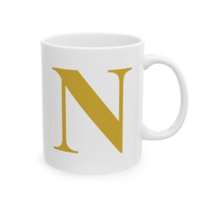 17853977717542013042_2048-1.jpeg Gold Letter N Monogram Mug – Gold Initial Alphabet Coffee Mug – 11oz/15oz Ceramic Mug