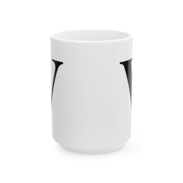 Letter V Monogram Mug – Initial Alphabet Coffee Mug – 11oz/15oz Ceramic Mug