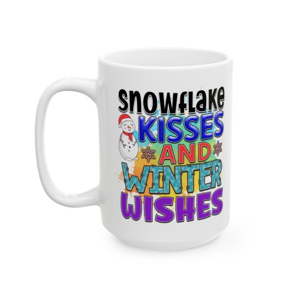 18301578824953707294_2048.jpeg Snowflake Kisses and Winter Wishes Colorful Winter Mug – Cozy Winter Coffee Mug – 11oz/15oz Ceramic Mug