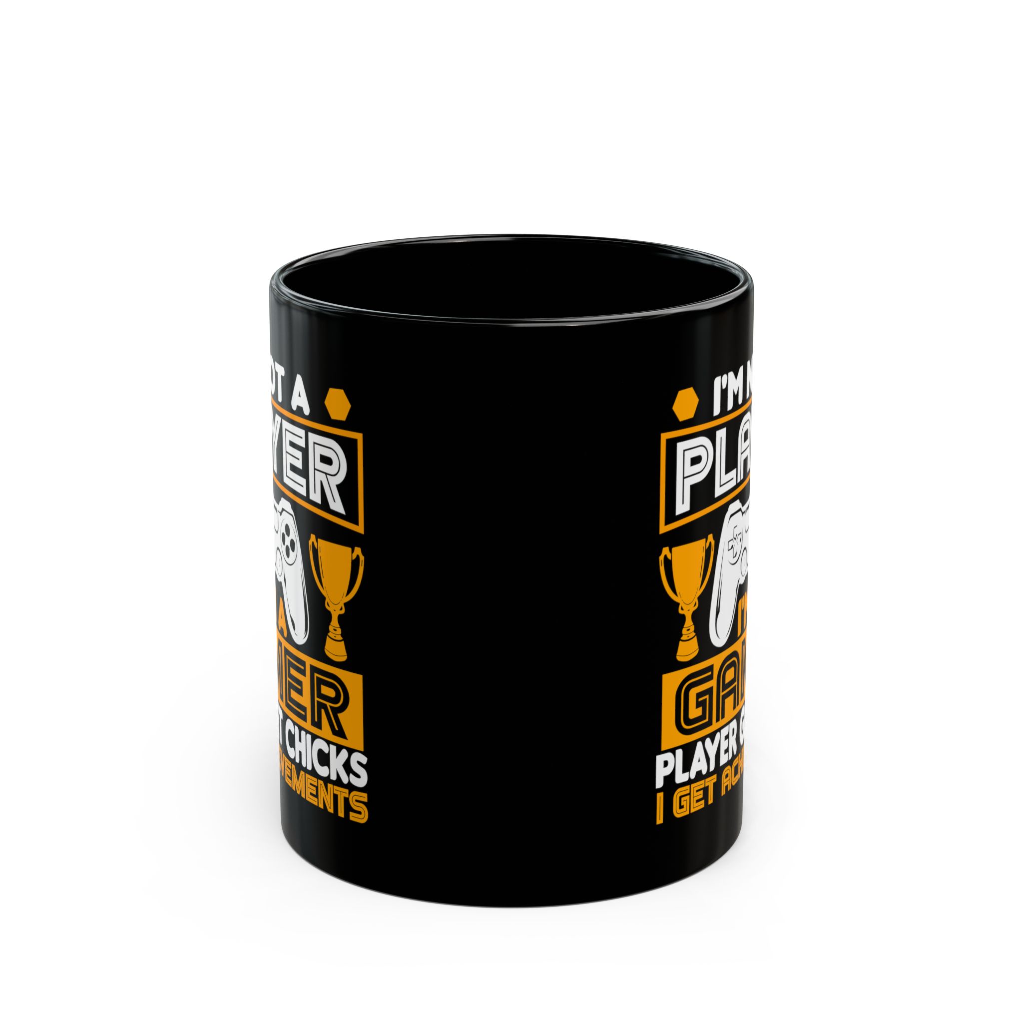I’m Not A Player I’m A Gamer Black Mug – Funny Gamer Coffee Mug – 11oz/15oz Ceramic Mug - Image 2