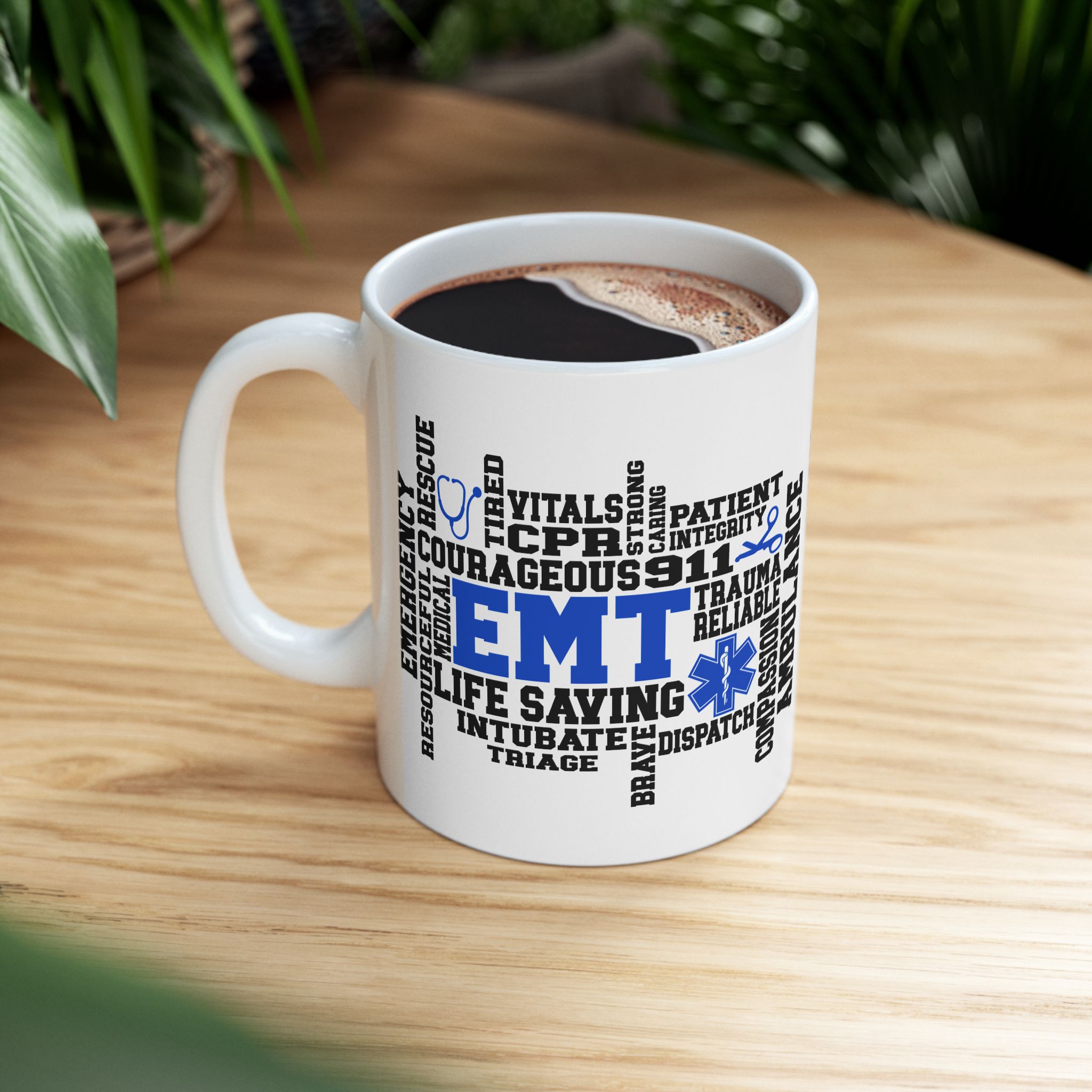 EMT (wordart) – Medical Coffee Mug – 11oz/15oz Ceramic Mug - Image 5