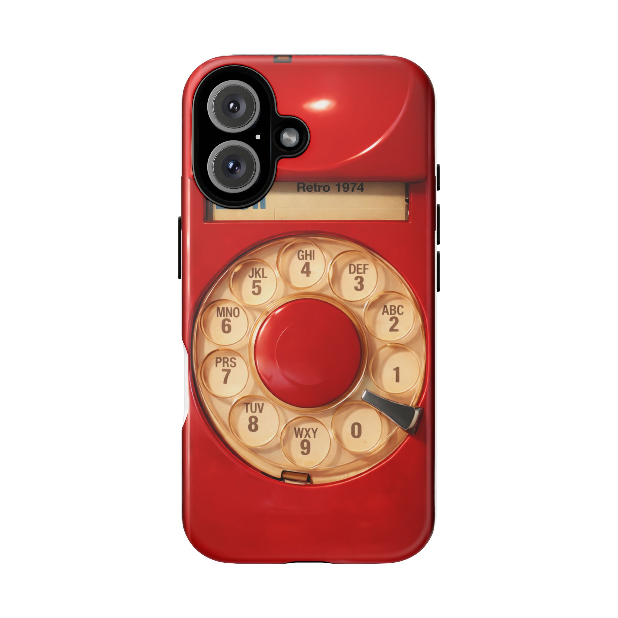 Retro Red Rotary Phone iPhone Case — Vintage Dial Design Tough Case - Image 5