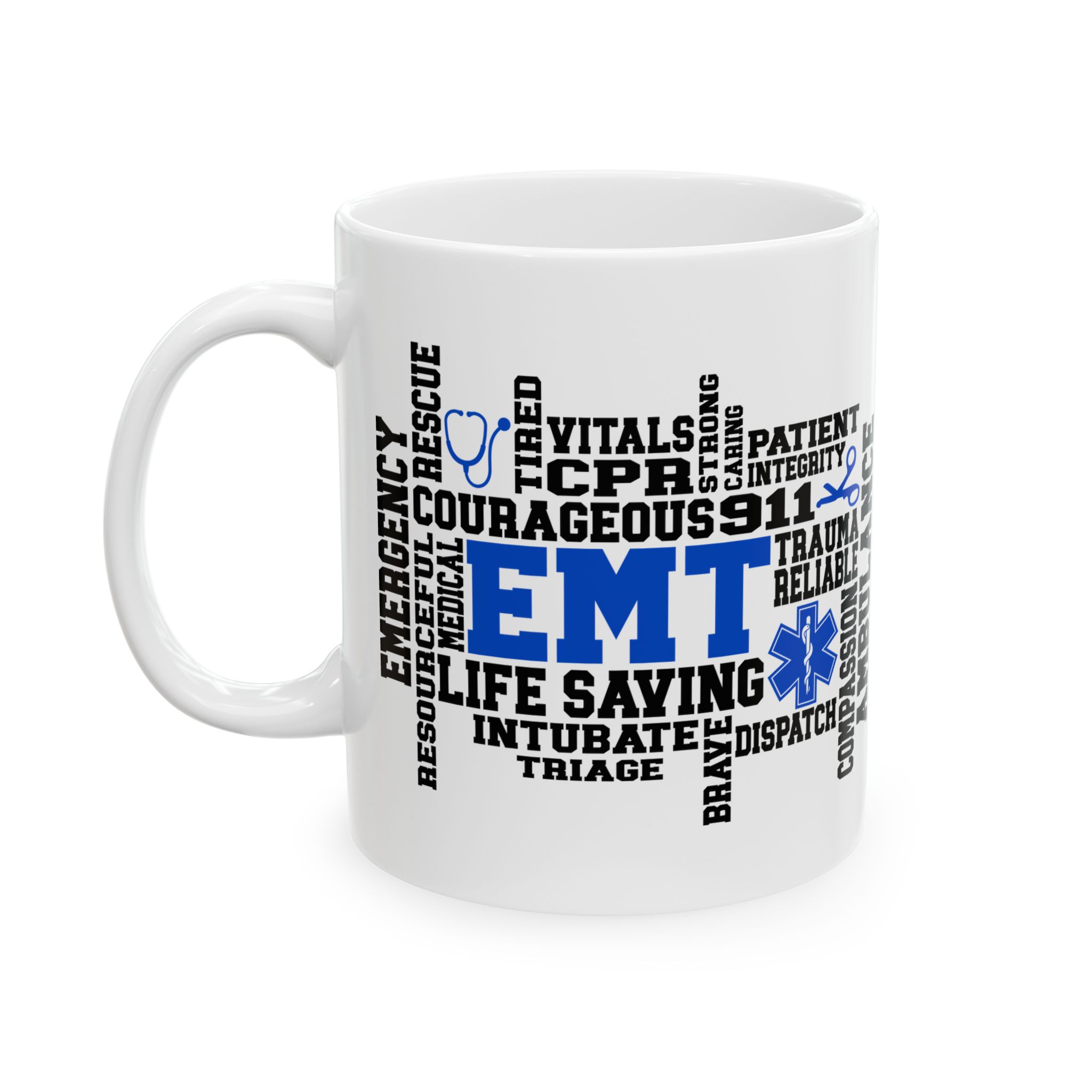 EMT (wordart) – Medical Coffee Mug – 11oz/15oz Ceramic Mug - Image 3