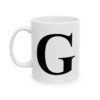 Letter G Monogram Mug – Initial Alphabet Coffee Mug – 11oz/15oz Ceramic Mug