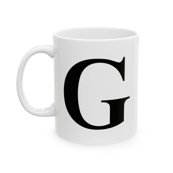 Letter G Monogram Mug – Initial Alphabet Coffee Mug – 11oz/15oz Ceramic Mug