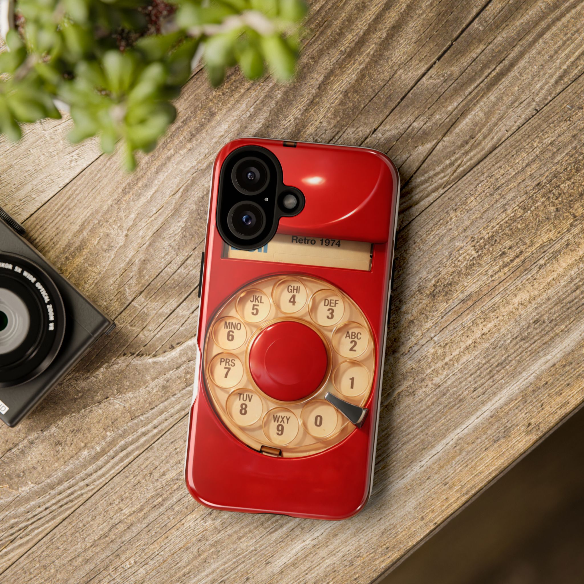 Retro Red Rotary Phone iPhone Case — Vintage Dial Design Tough Case - Image 4