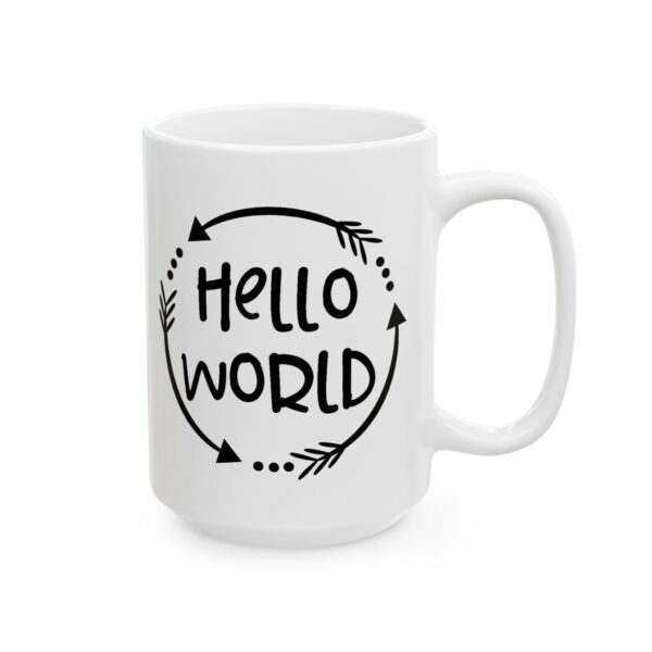 2437330764395646237_2048.jpeg Hello World Arrow Circle Mug – Funny Gift Coffee Mug – 11oz/15oz Ceramic Mug
