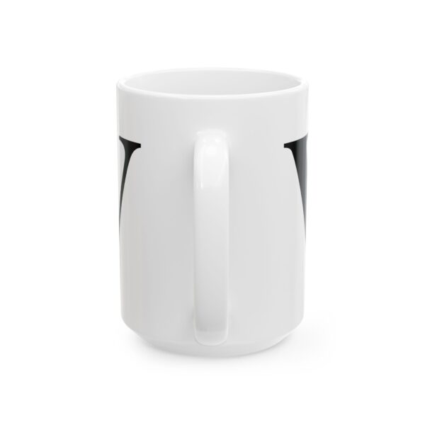 Letter V Monogram Mug – Initial Alphabet Coffee Mug – 11oz/15oz Ceramic Mug