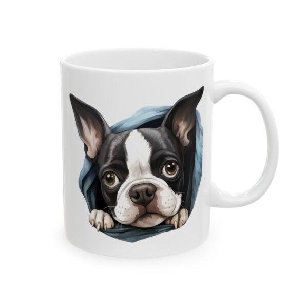 3062384004945181293_2048.jpeg Boston Terrier Peeking Dog Mug – Dog Lover Coffee Mug – 11oz/15oz Ceramic Mug