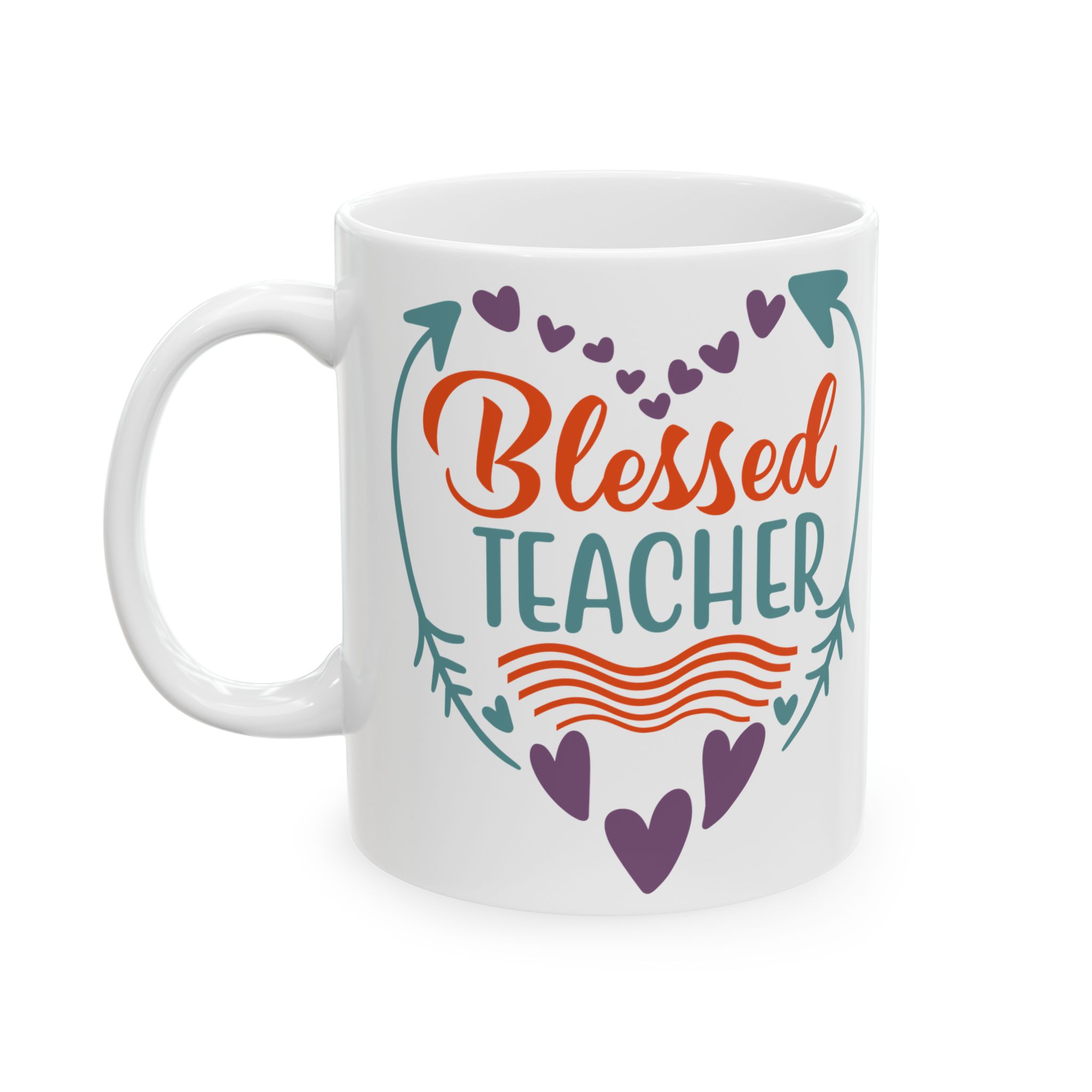Teacher Appreciation Mug "Blessed Teacher" Ceramic Mug — Floral Arrow Design (11oz & 15oz) - Image 3