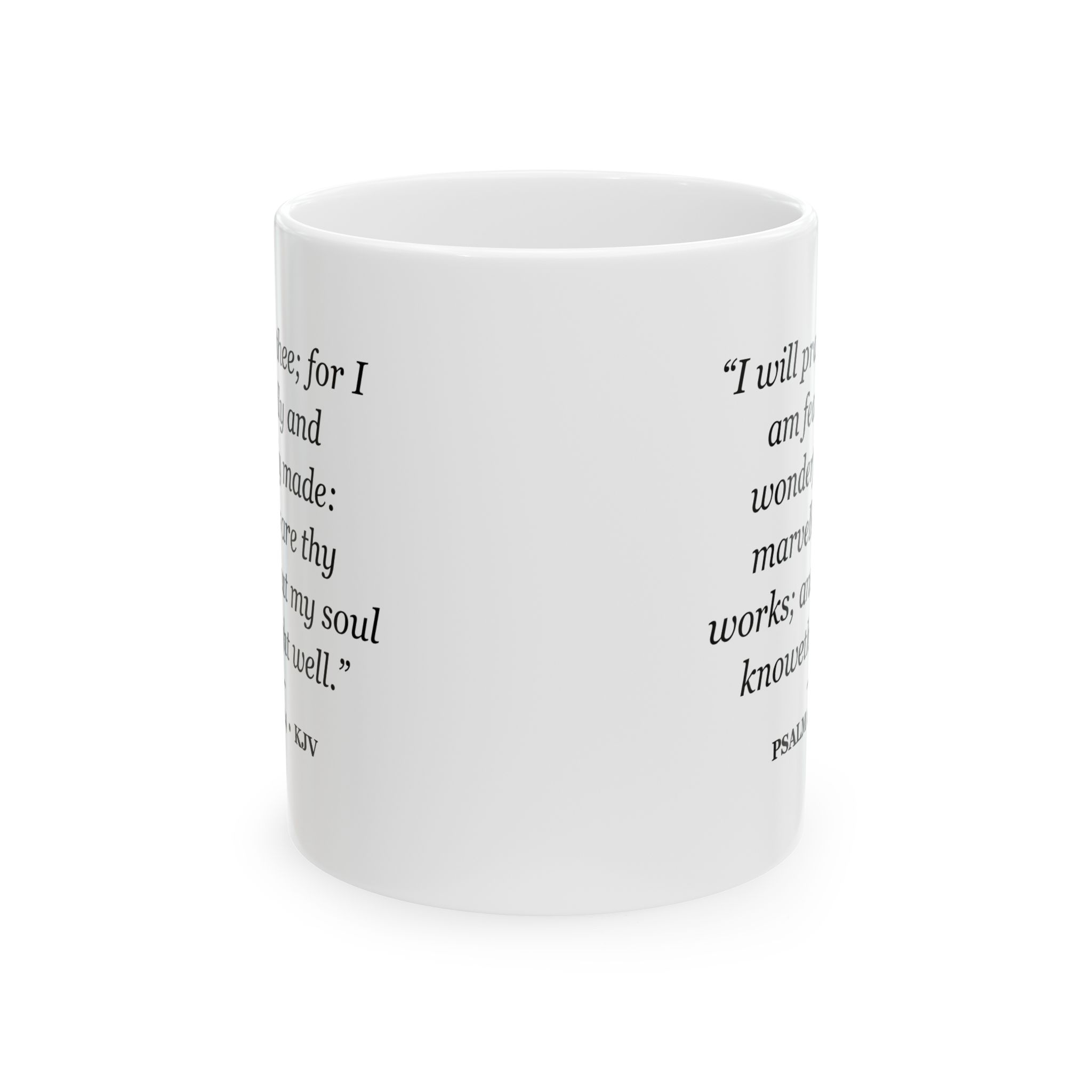 Psalm 139:14 Bible Verse Mug – KJV Scripture Coffee Mug – 11oz/15oz Ceramic Mug - Image 2