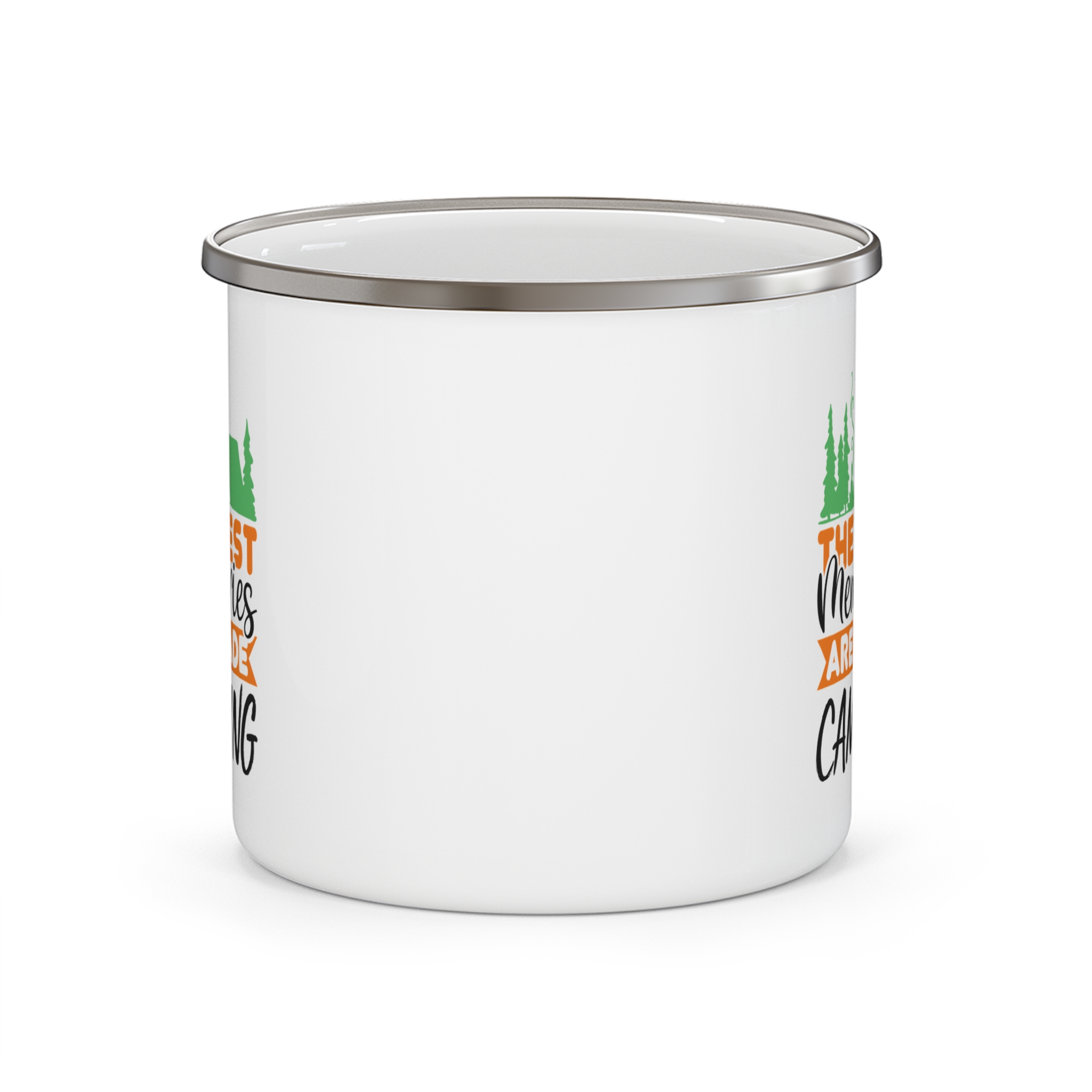 Enamel Camping Mug — “The Best Memories Are Made Camping” Outdoor Coffee Cup - Image 2