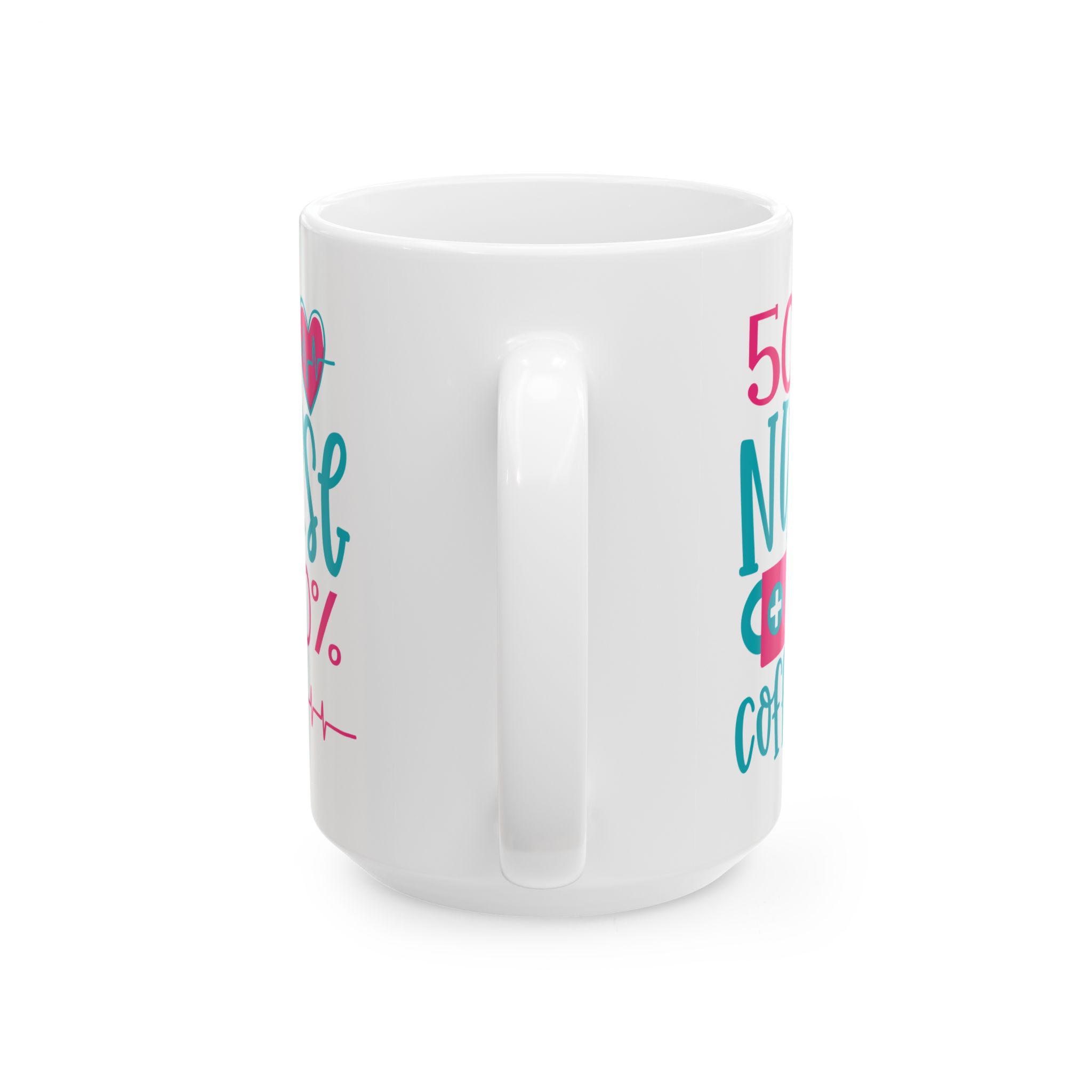 50% Nurse + 50% Cofee – Medical Coffee Mug – 11oz/15oz Ceramic Mug - Image 9