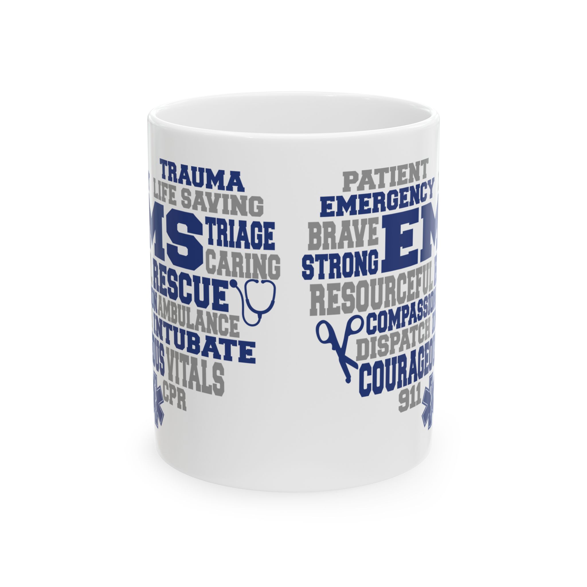 EMS (wordart) – Medical Coffee Mug – 11oz/15oz Ceramic Mug - Image 2
