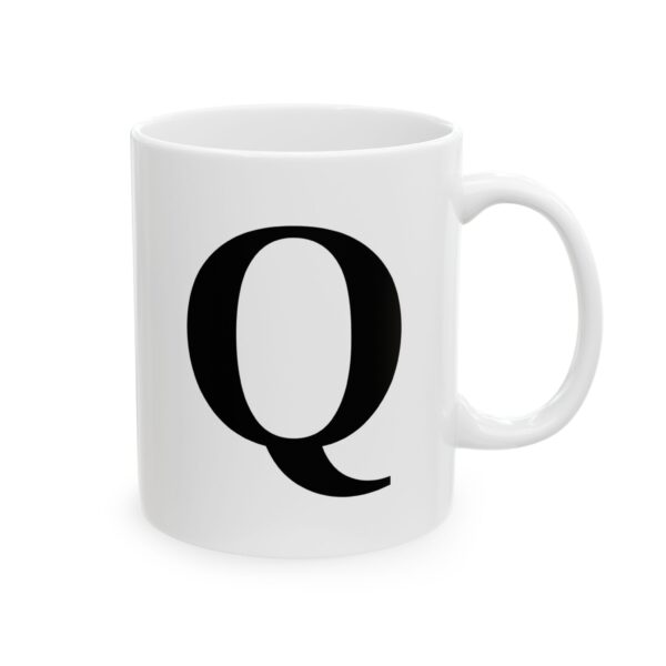 Letter Q Monogram Mug – Initial Alphabet Coffee Mug – 11oz/15oz Ceramic Mug
