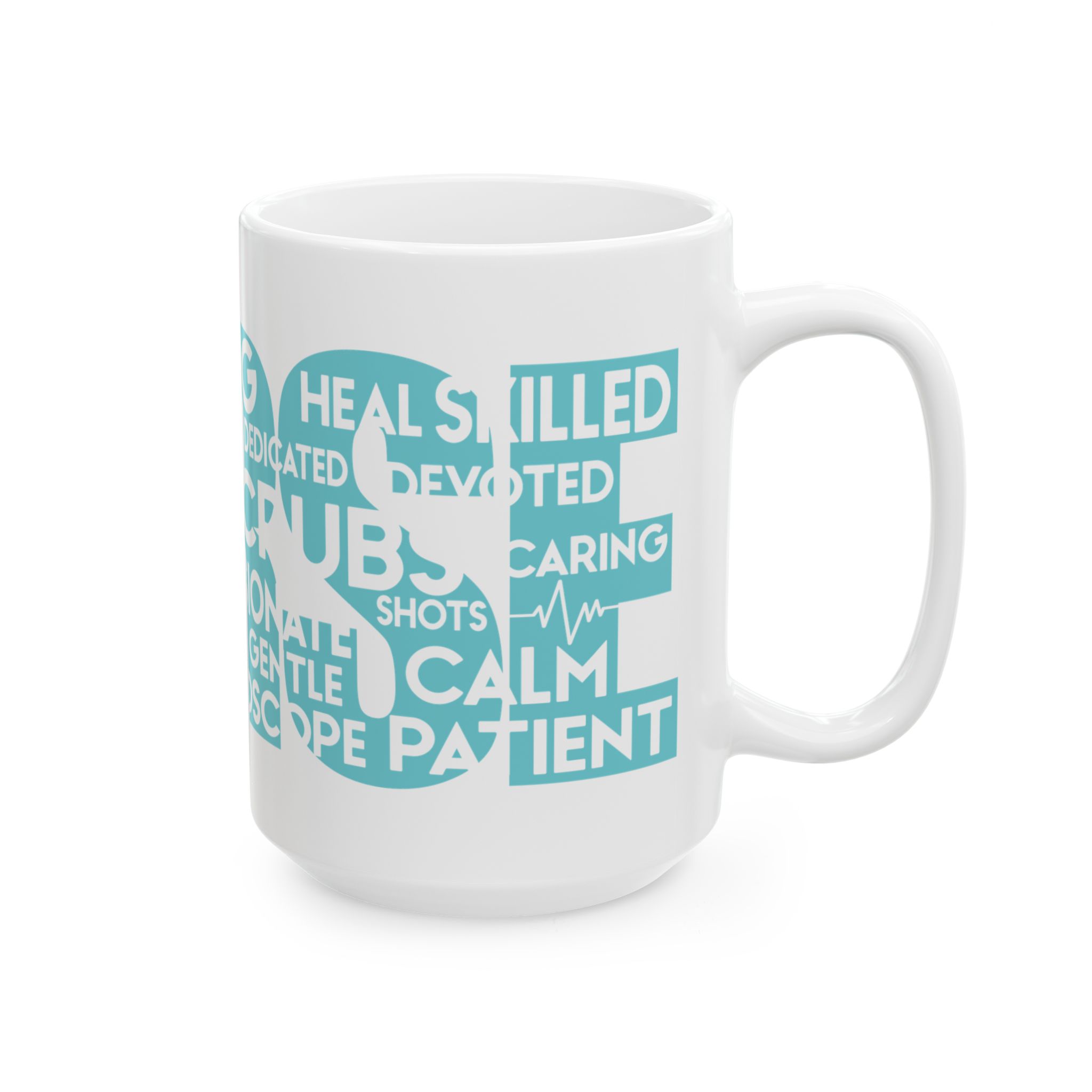 Nurse (wordart) – Medical Nurse Coffee Mug – 11oz/15oz Ceramic Mug - Image 6