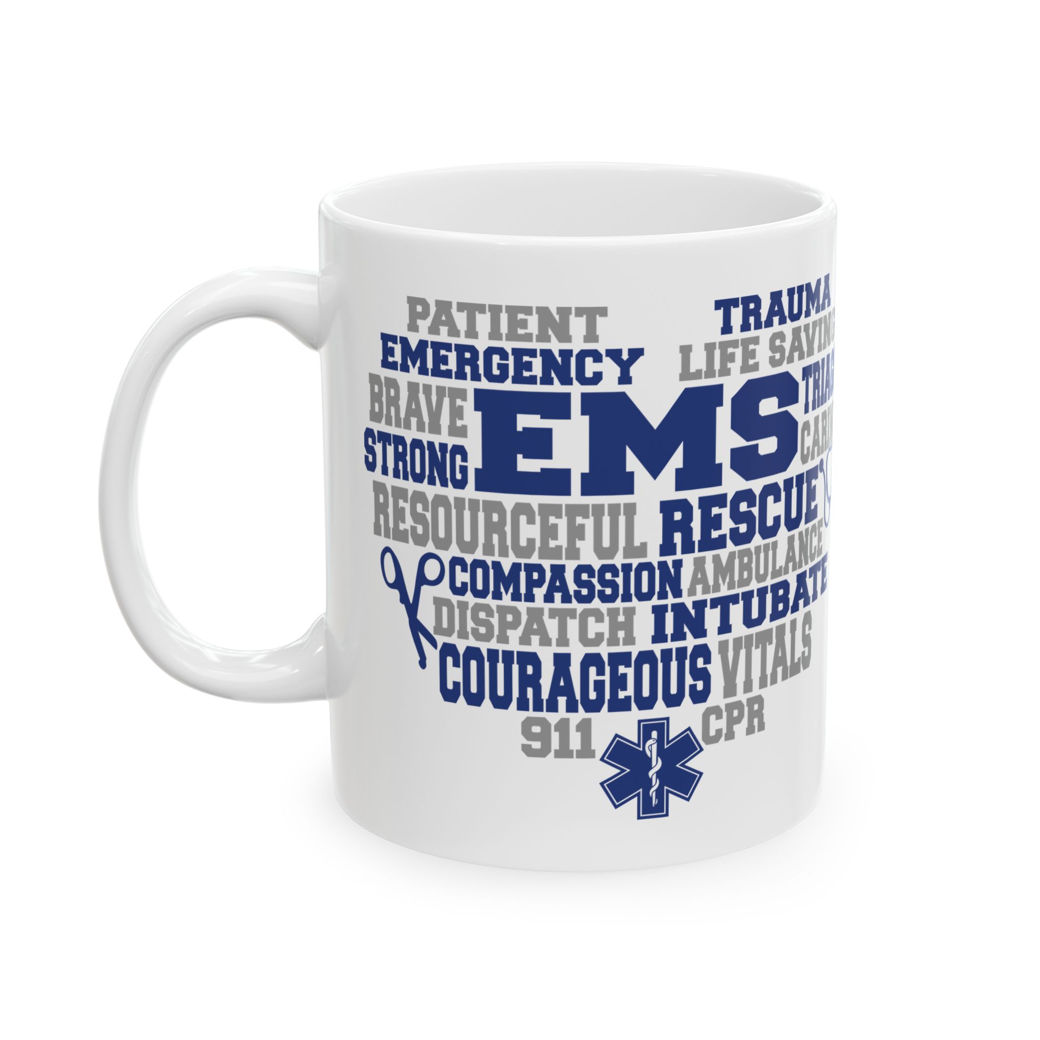 EMS (wordart) – Medical Coffee Mug – 11oz/15oz Ceramic Mug - Image 3