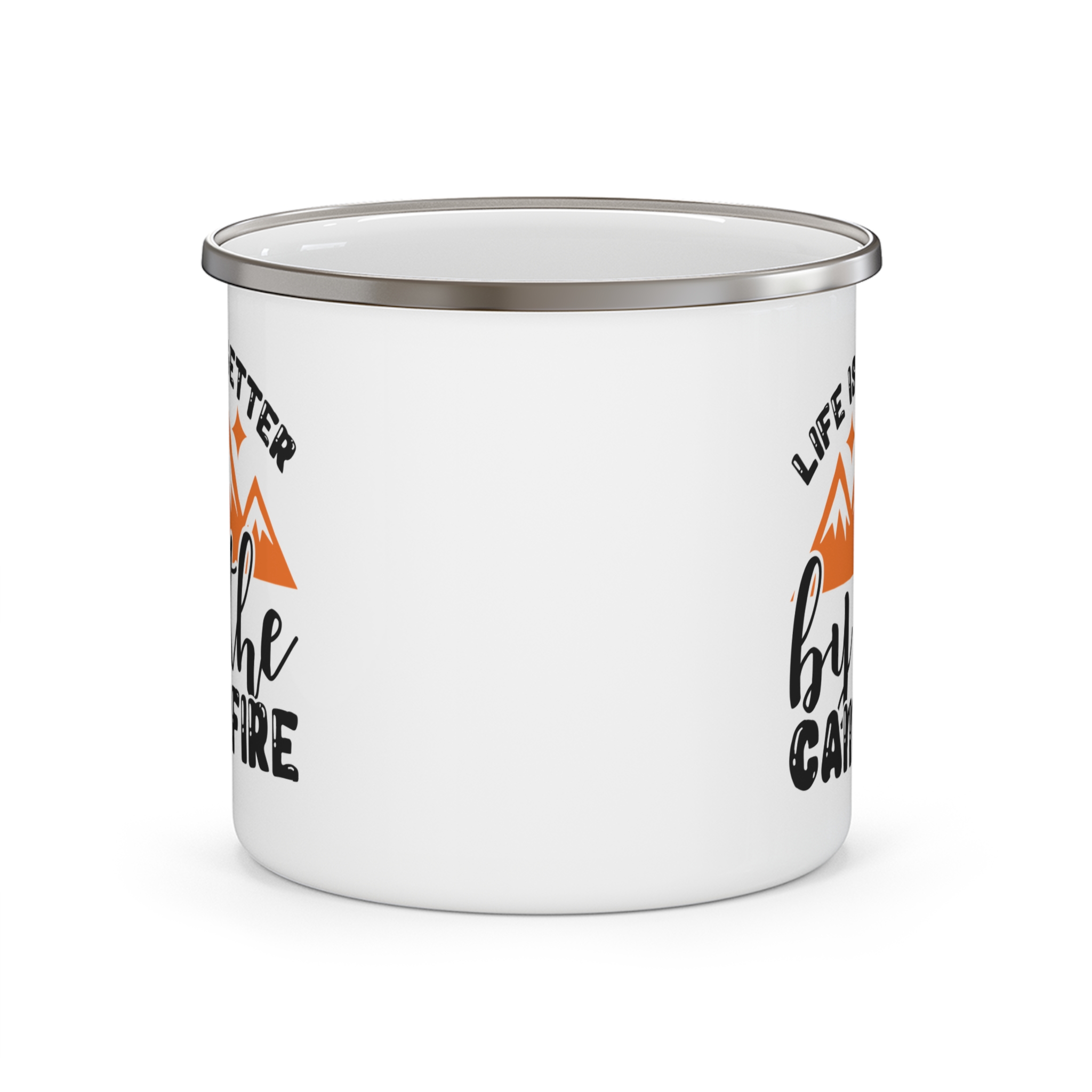 Enamel Camping Mug — "Life Is Better by the Campfire" Outdoor Coffee Cup - Image 2