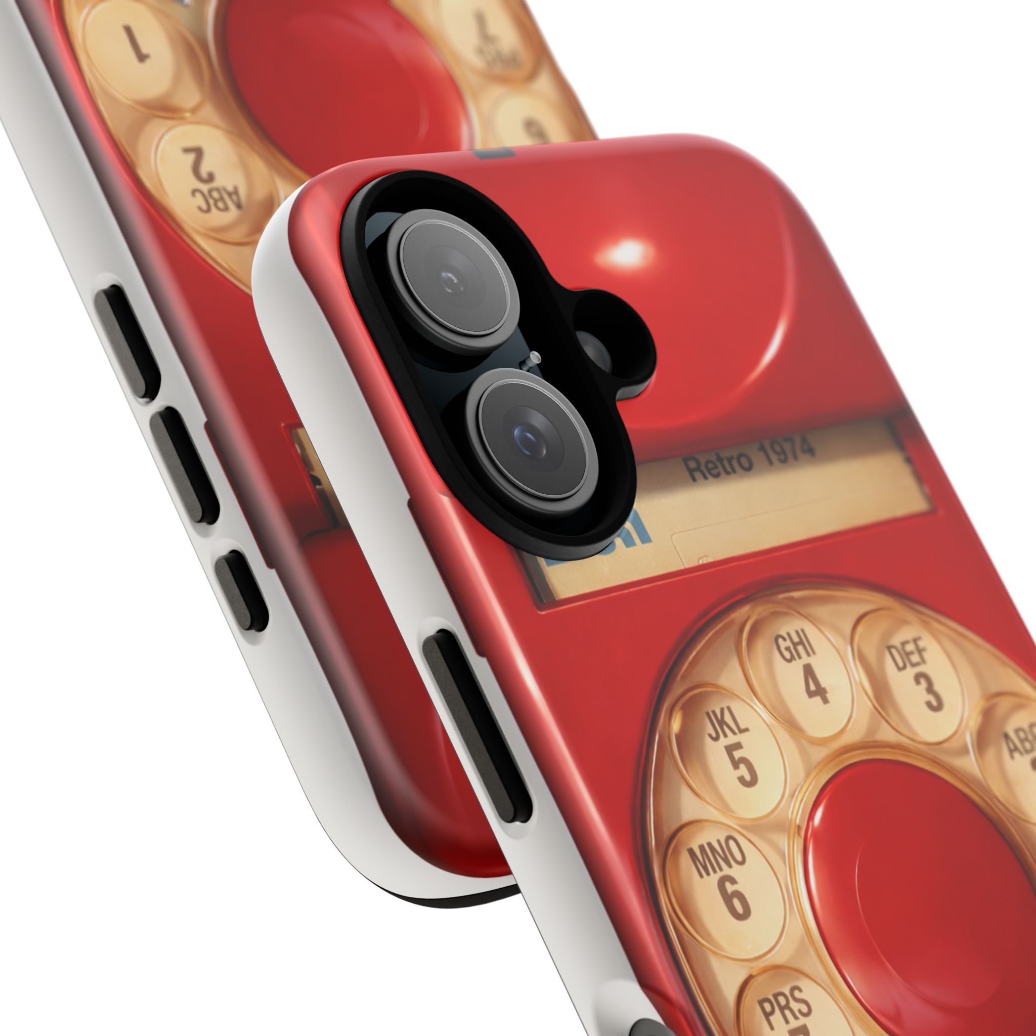 Retro Red Rotary Phone iPhone Case — Vintage Dial Design Tough Case - Image 6