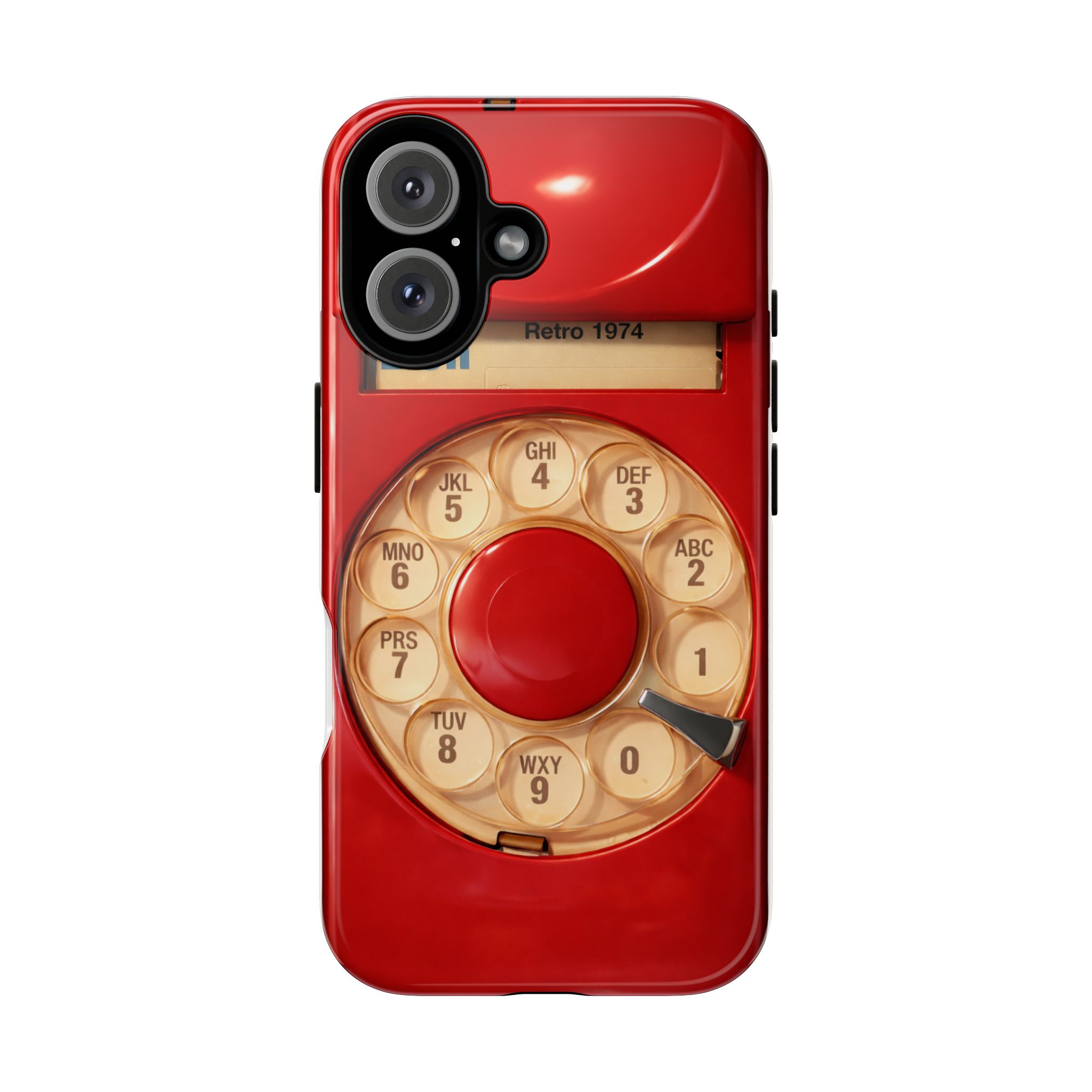 Retro Red Rotary Phone iPhone Case — Vintage Dial Design Tough Case