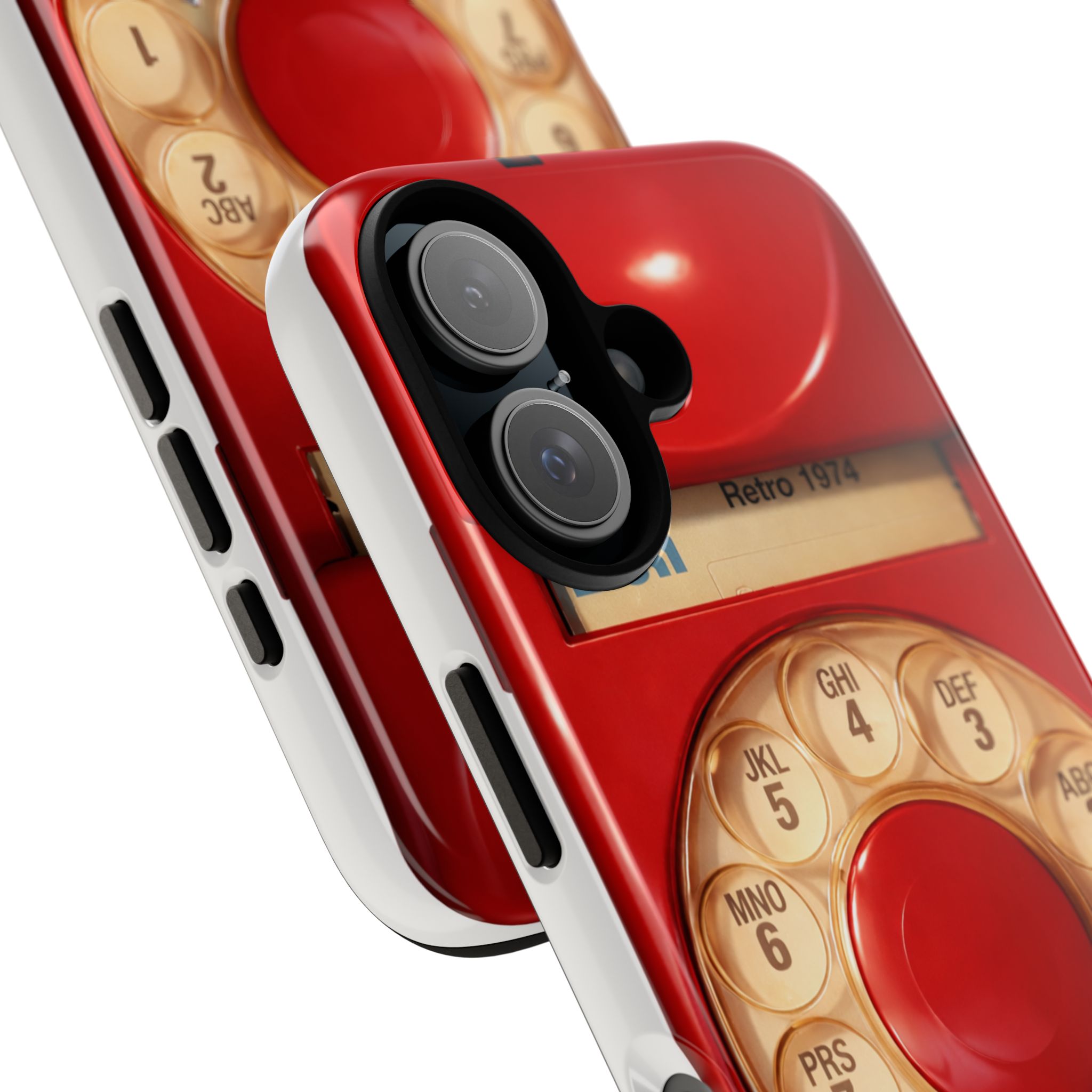 Retro Red Rotary Phone iPhone Case — Vintage Dial Design Tough Case - Image 2