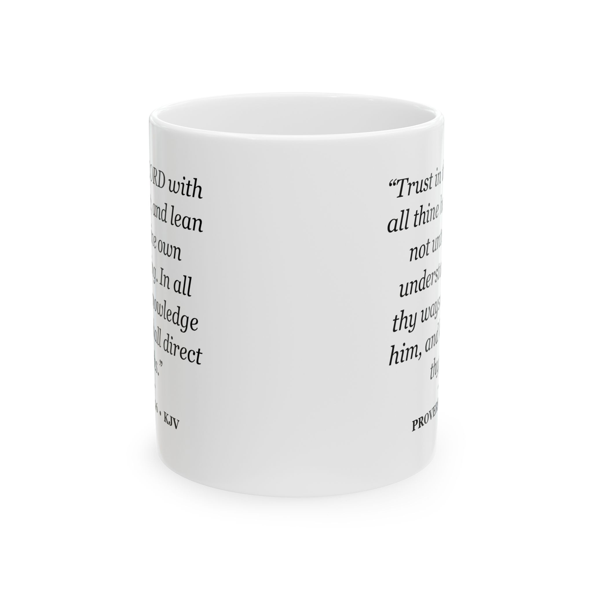 Proverbs 3:5-6 Bible Verse Mug – KJV Scripture Coffee Mug – 11oz/15oz Ceramic Mug - Image 2