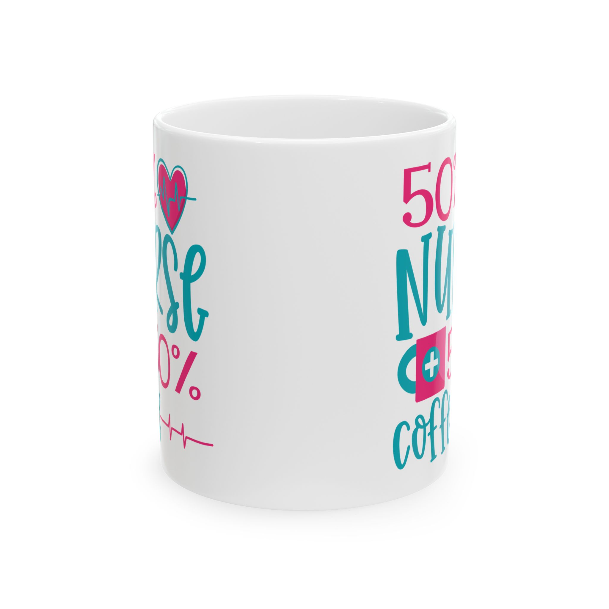 50% Nurse + 50% Cofee – Medical Coffee Mug – 11oz/15oz Ceramic Mug - Image 2