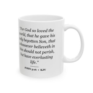 John 3:16 Bible Verse Mug – KJV Scripture Coffee Mug – 11oz/15oz Ceramic Mug