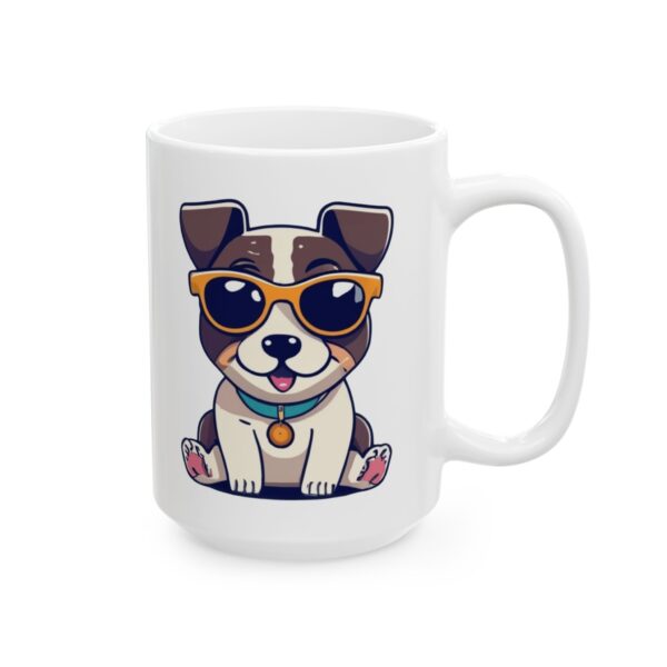 6329890850614589595_2048.jpeg Tiny Puppy with Sunglasses Dog Lover Mug – Cute Cartoon Puppy Coffee Mug – 11oz/15oz Ceramic Mug