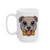 6409075877177818802_2048.jpeg Pup with Yellow Bow Tie Dog Lover Mug – Cute Cartoon Puppy Coffee Mug – 11oz/15oz Ceramic Mug
