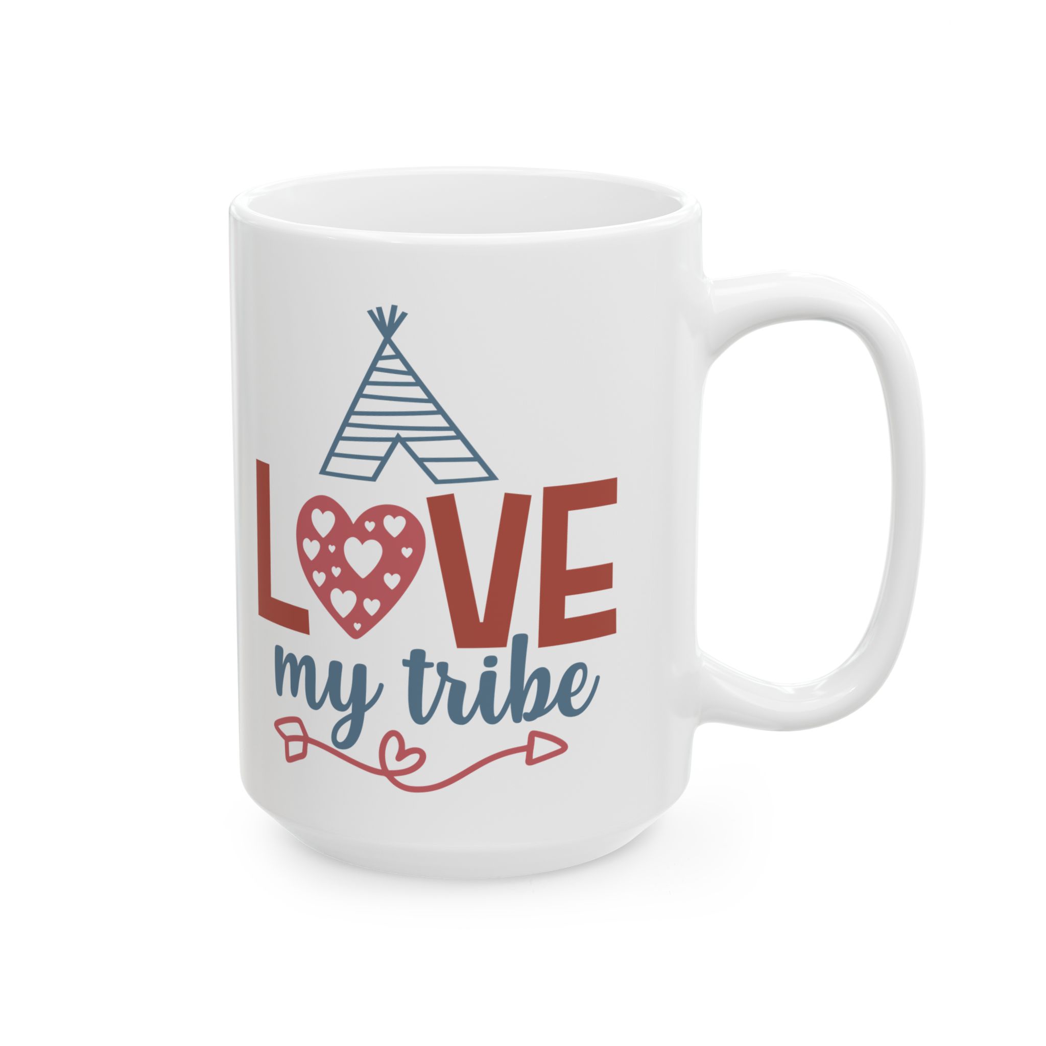 Teacher Appreciation Mug "Love My Tribe" Ceramic Mug — Heart & Arrow Family Coffee Cup (11oz, 15oz) - Image 6