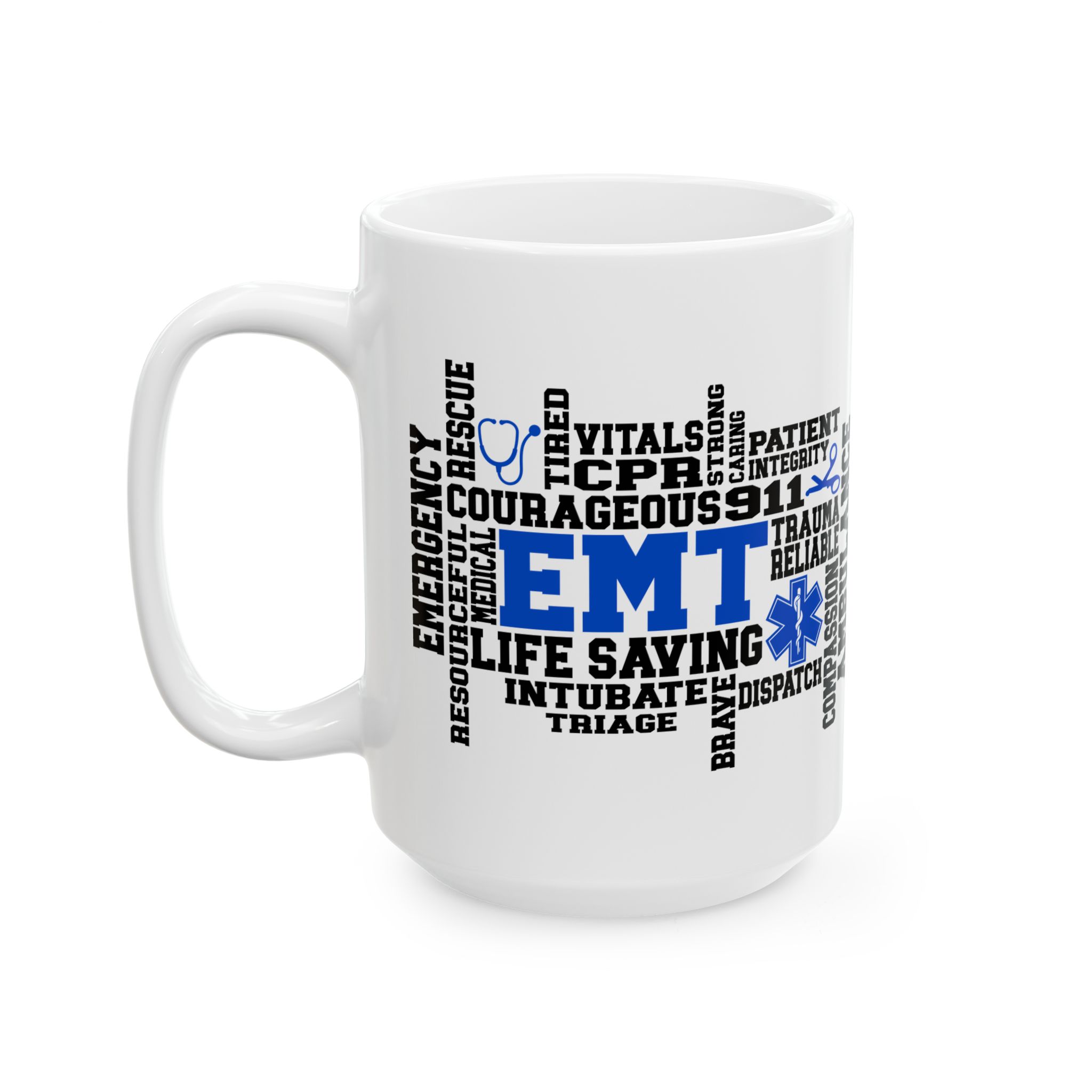EMT (wordart) – Medical Coffee Mug – 11oz/15oz Ceramic Mug - Image 8