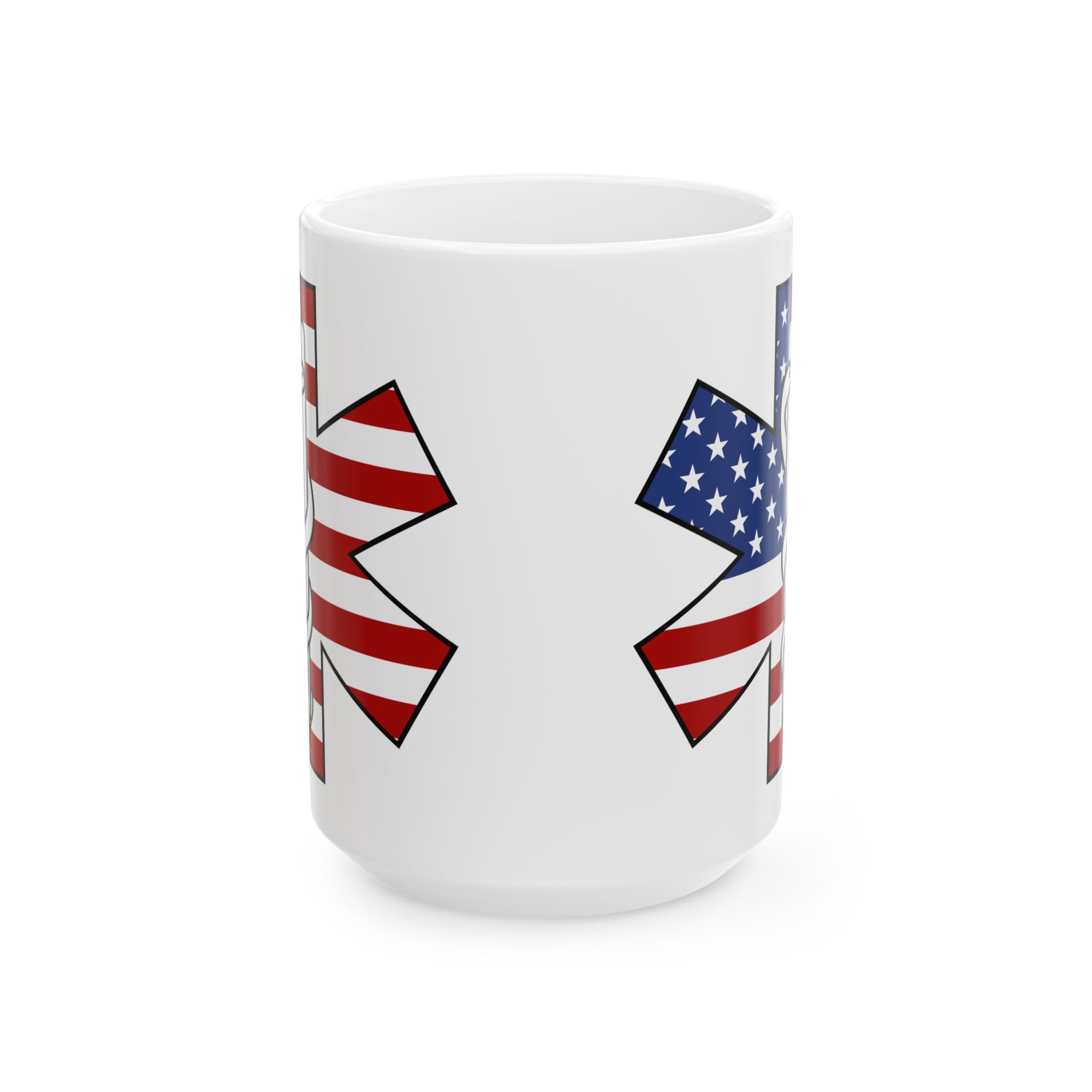 US Flag w/Staff Of Life – Medical Coffee Mug – 11oz/15oz Ceramic Mug - Image 7