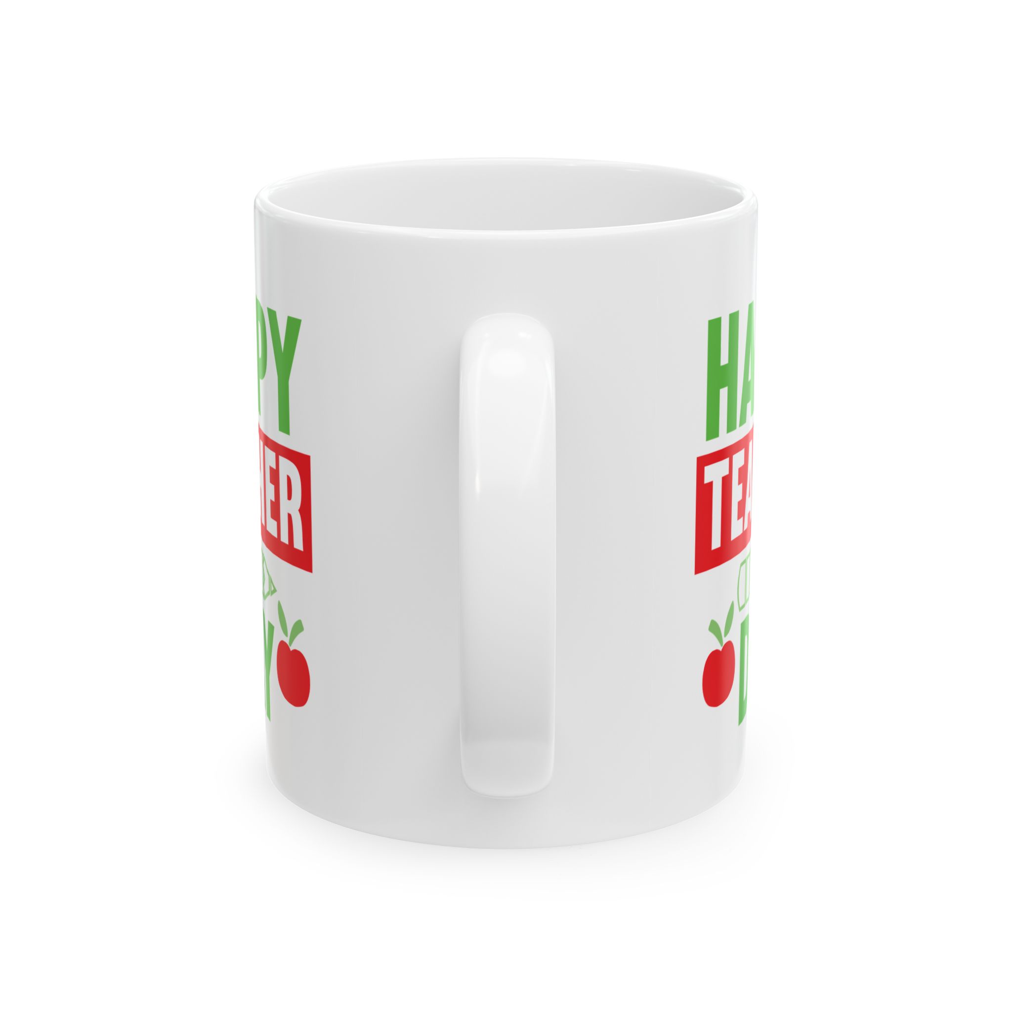 Teacher Appreciation Day "Happy Teacher Day" Ceramic Mug – Apple Design, 11oz & 15oz - Image 4