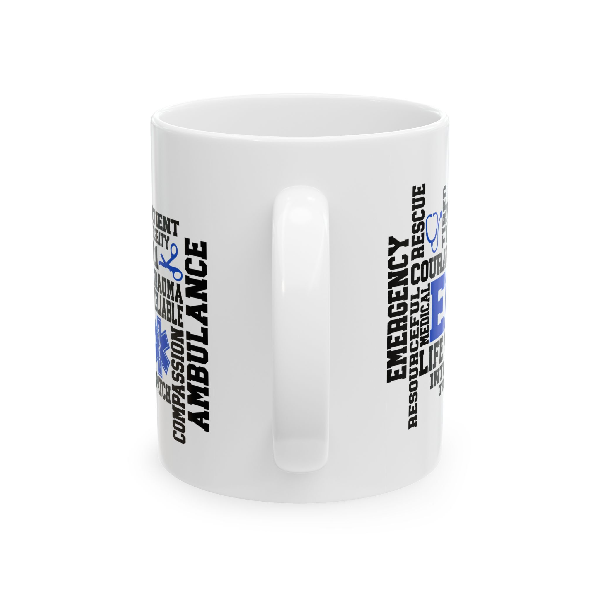 EMT (wordart) – Medical Coffee Mug – 11oz/15oz Ceramic Mug - Image 4