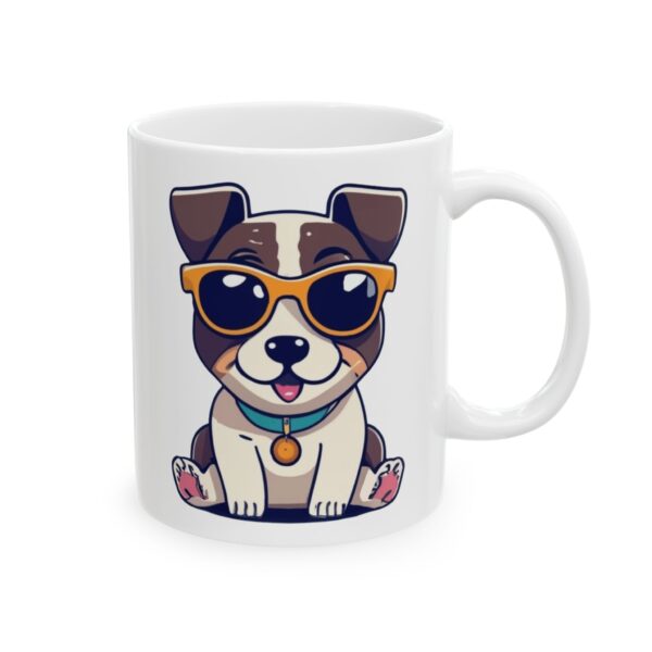 7835553028770137899_2048.jpeg Tiny Puppy with Sunglasses Dog Lover Mug – Cute Cartoon Puppy Coffee Mug – 11oz/15oz Ceramic Mug