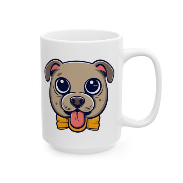 7910160902771149910_2048.jpeg Pup with Yellow Bow Tie Dog Lover Mug – Cute Cartoon Puppy Coffee Mug – 11oz/15oz Ceramic Mug
