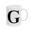 Letter G Monogram Mug – Initial Alphabet Coffee Mug – 11oz/15oz Ceramic Mug